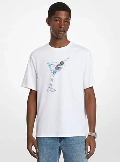 Michael Kors Graphic Cotton T-shirt In White