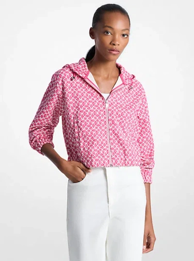 Michael Kors Graphic Logo Cotton Blend Jacket In Pink