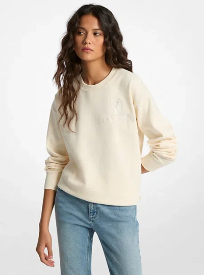 Michael Kors Graphic Logo Cotton Blend Sweatshirt In Neutral