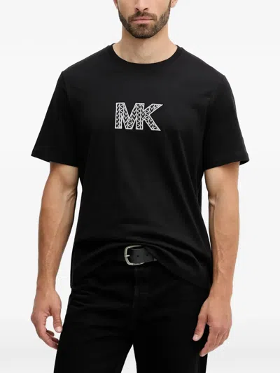 Michael Kors Graphic Logo Cotton T-shirt In Black