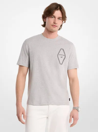 Michael Kors Graphic Logo Cotton T-shirt In Gray