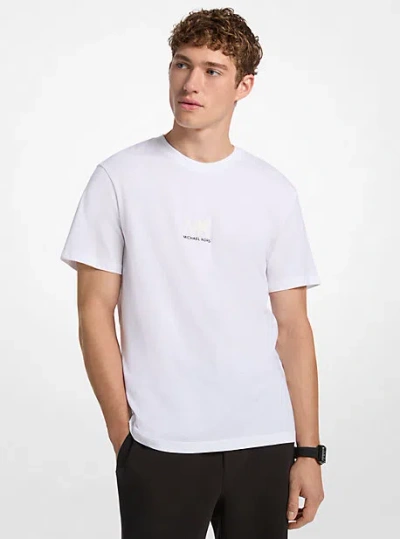 Michael Kors Graphic Logo Embossed Cotton T-shirt In Multi