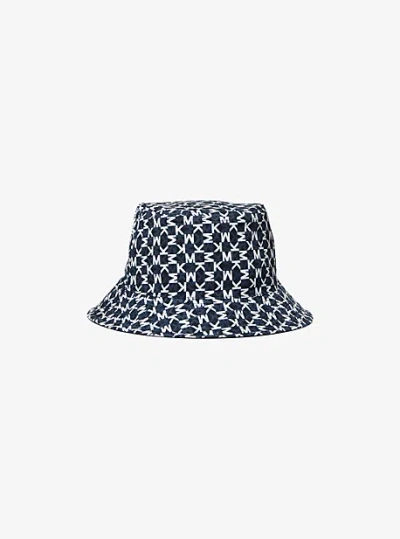 Michael Kors Graphic Logo Print Bucket Hat In Blue