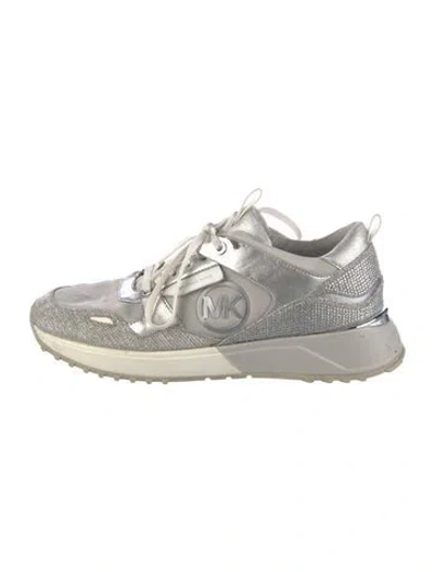 Pre-owned Michael Kors Graphic Print Athletic Sneakers In White