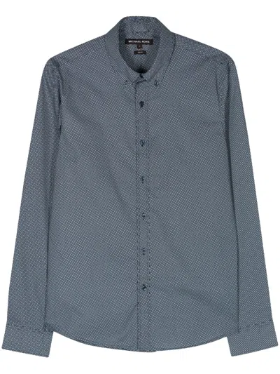 Michael Kors Graphic-print Cotton Shirt In Blue