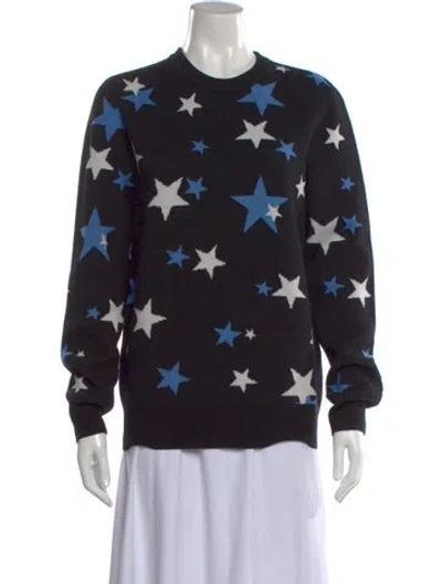 Pre-owned Michael Kors Graphic Print Crew Neck Sweater In Black