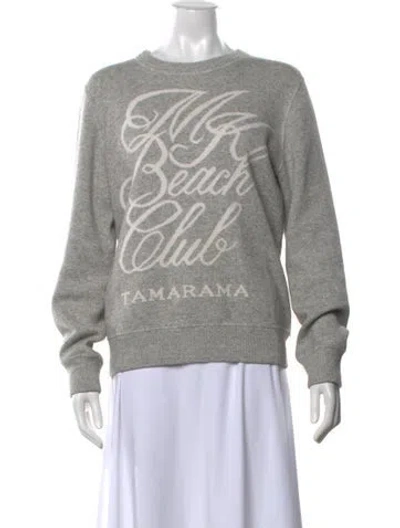 Pre-owned Michael Kors Graphic Print Crew Neck Sweater In Gray