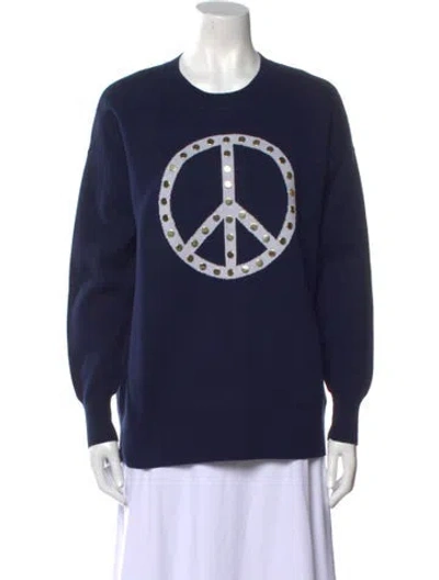 Pre-owned Michael Kors Graphic Print Crew Neck Sweatshirt In Blue