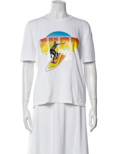 Pre-owned Michael Kors Graphic Print Crew Neck T-shirt In White