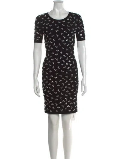 Pre-owned Michael Kors Graphic Print Knee-length Dress In Black