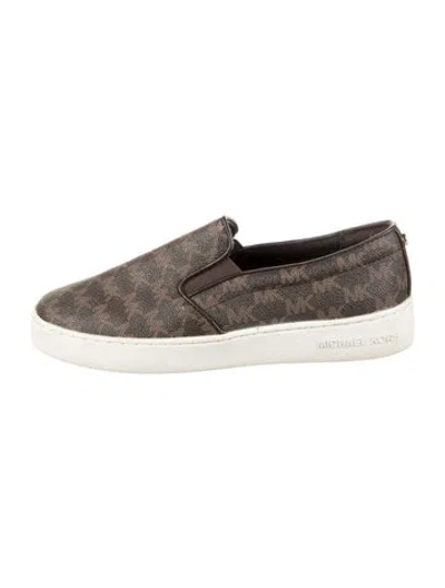Pre-owned Michael Kors Graphic Print Loafers In Brown