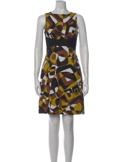 Pre-owned Michael Kors Graphic Print Mini Dress In Brown