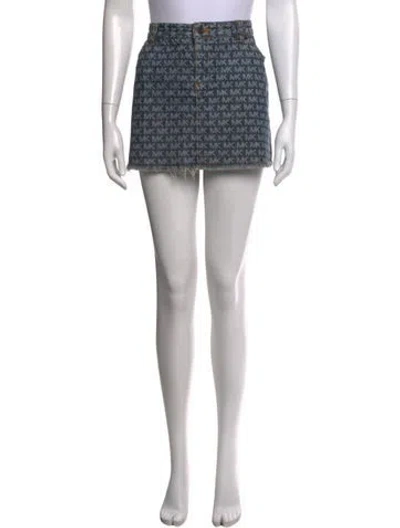 Pre-owned Michael Kors Graphic Print Mini Skirt In Black