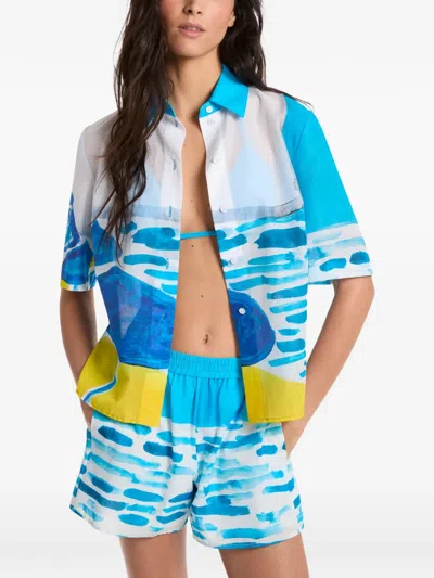 Michael Kors X Christina Zimpel Cotton Lawn Shirt In Multi