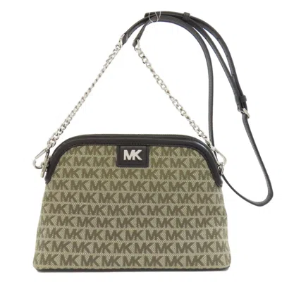 Pre-owned Michael Kors Gray Canvas Leather Shoulder Bag ()