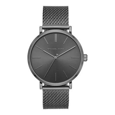 Michael Kors Gray Stainless Steel Watch In Black