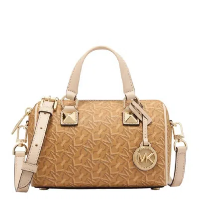 Michael Kors Grayson Signature Logo Duffle Bag In White