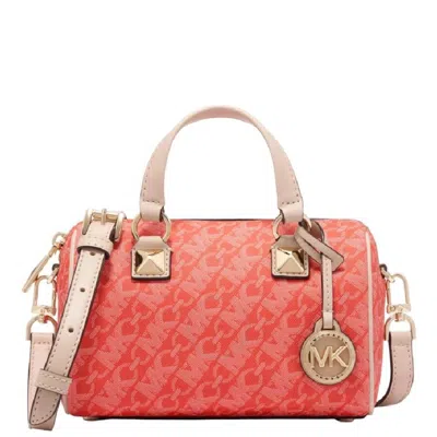 Michael Kors Grayson Signature Logo Duffle Bag In White