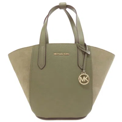 Pre-owned Michael Kors Green Leather Suede Tote Bag ()