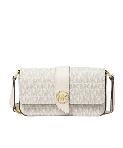 Michael Kors Greenwhich Logo-plaque Crossbody Bag In White