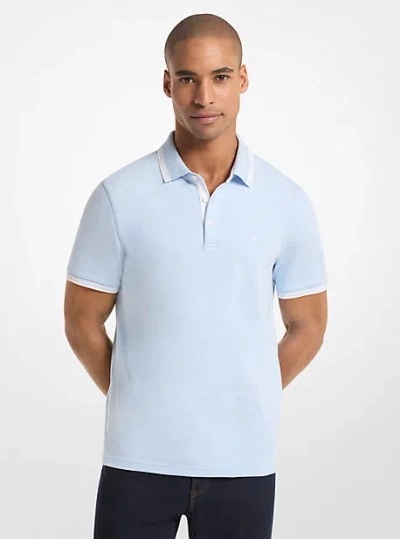 Michael Kors Greenwich Cotton Polo Shirt In Blue