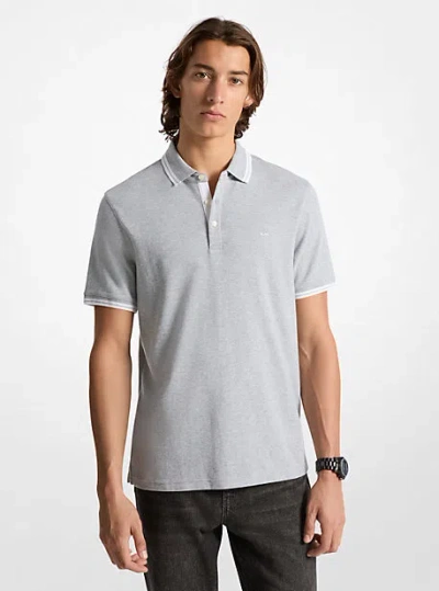 Michael Kors Greenwich Cotton Polo Shirt In Brown