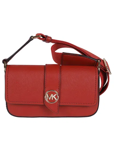 Michael Kors Greenwich Fold-over Extra-small Crossbody Bag In Marrone