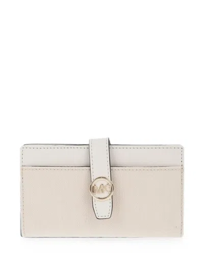 Michael Kors Greenwich Logo-plaque Wallet In Neutral