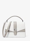 Michael Kors Greenwich Medium Color-block And Signature Logo Satchel In White
