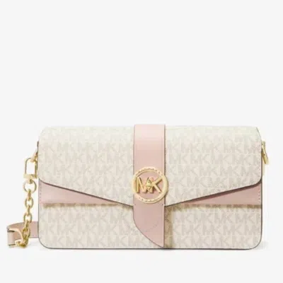 Michael Kors Greenwich Medium Logo Shoulder Bag In Pink