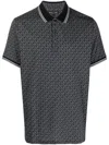 Michael Kors Greenwich Mk-monogram Polo Shirt In Black