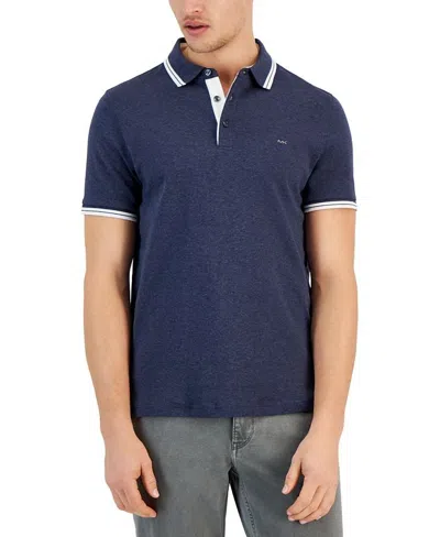 Michael Kors Greenwich Polo Shirt Mens Navy Blue Cotton Collared Golf Fts184