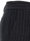 Michael Kors Pinstriped Wool Trousers In Grey