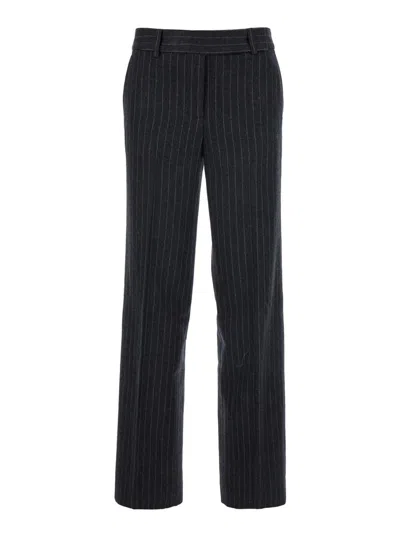 Michael Kors Grey Pinstriped Pants In Wool Blend Woman