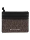 Michael Kors Small Wallet With Logo Print And Stitching In Black