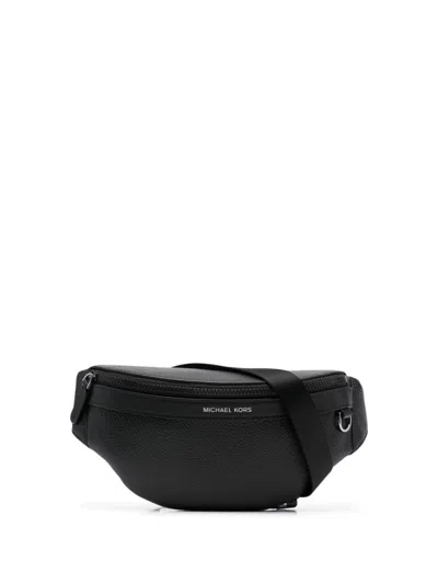 Michael Kors Greyson Leather Belt Bag In Black