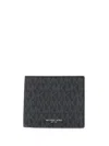 Michael Kors Slim Bi-fold Wallet With Card Slots In Gray