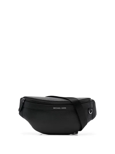 Michael Kors Greyson Pebbled Belt Bag In Black