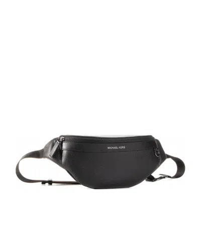 Michael Kors Greyson Pebbled Belt Bag In Black
