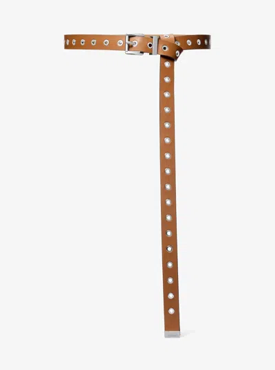 Michael Kors Grommeted Leather Belt In Purple