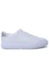 Shop Michael Kors 'grove' Black Leather Sneakers In White