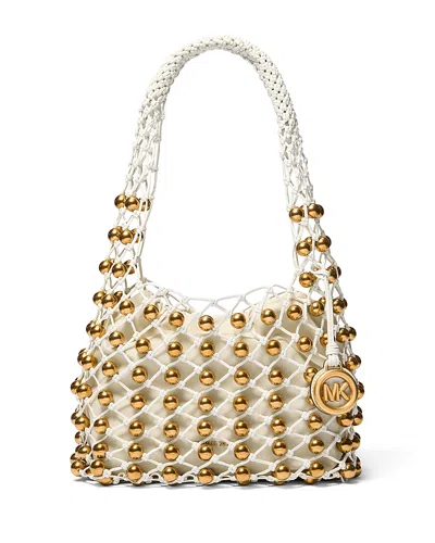 Michael Kors Limited-edition Gwen Small Studded Hand-woven Leather Hobo Shoulder Bag In Pattern