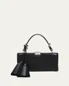 Michael Kors Gwyneth Frame Tassel Leather Top-handle Bag In Black