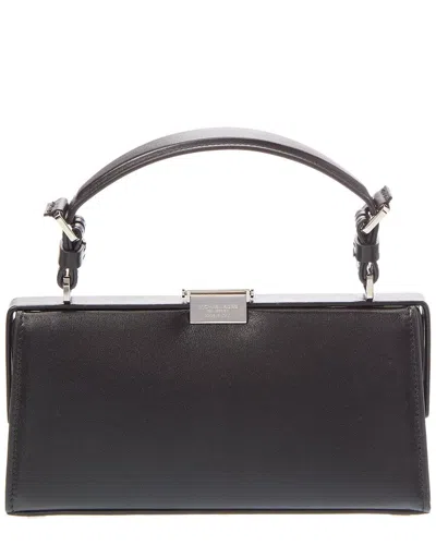 Michael Kors Gwyneth Leather Frame Bag In Black