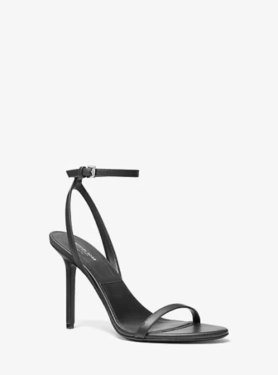 Michael Kors Gwyneth Leather Sandal In Black
