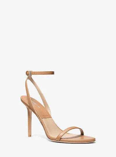 Michael Kors Gwyneth Leather Sandal In Brown