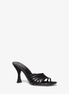 Michael Kors Haisley Leather Sandal In Black