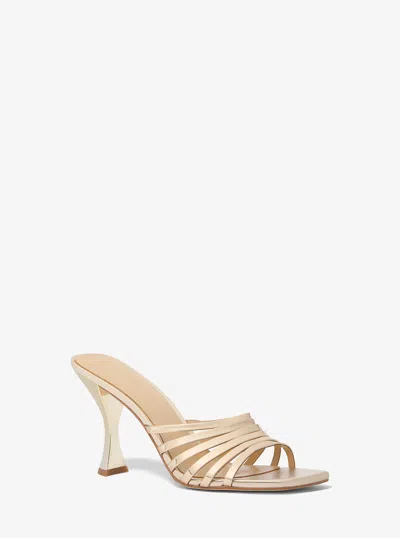 MICHAEL KORS HAISLEY METALLIC LEATHER SANDAL