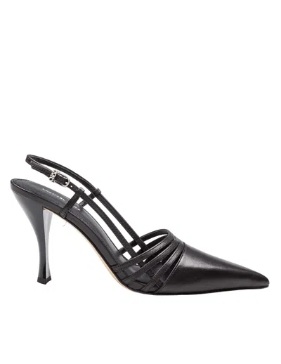 MICHAEL KORS HAISLEY SLING PUMP PUMPS IN BLACK LEATHER