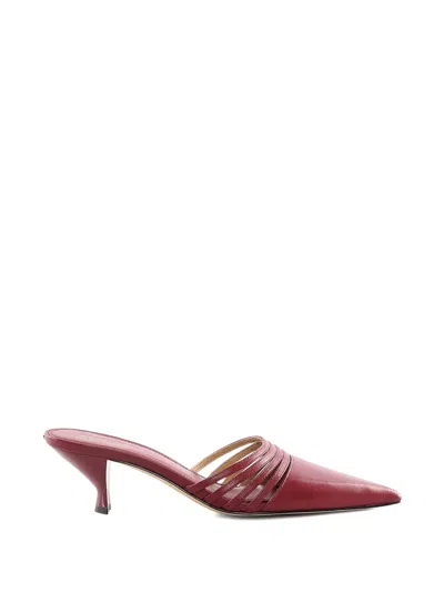 Michael Kors Haisley Strappy Pointed Mules In Red